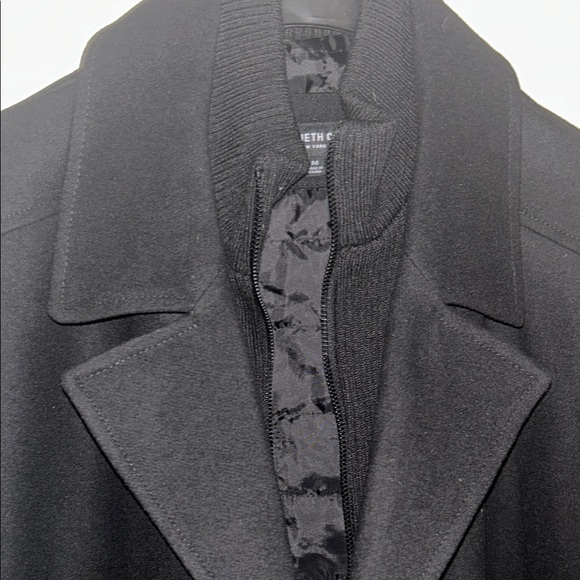 Kenneth Cole New York Black Peacoat Wool Blend - Picture 9 of 11